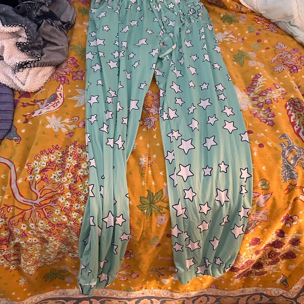 Starry Mint Green Pajama Pants
